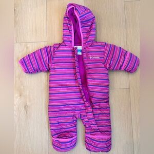 Columbia Pink and Purple Striped Infant Snowsuit